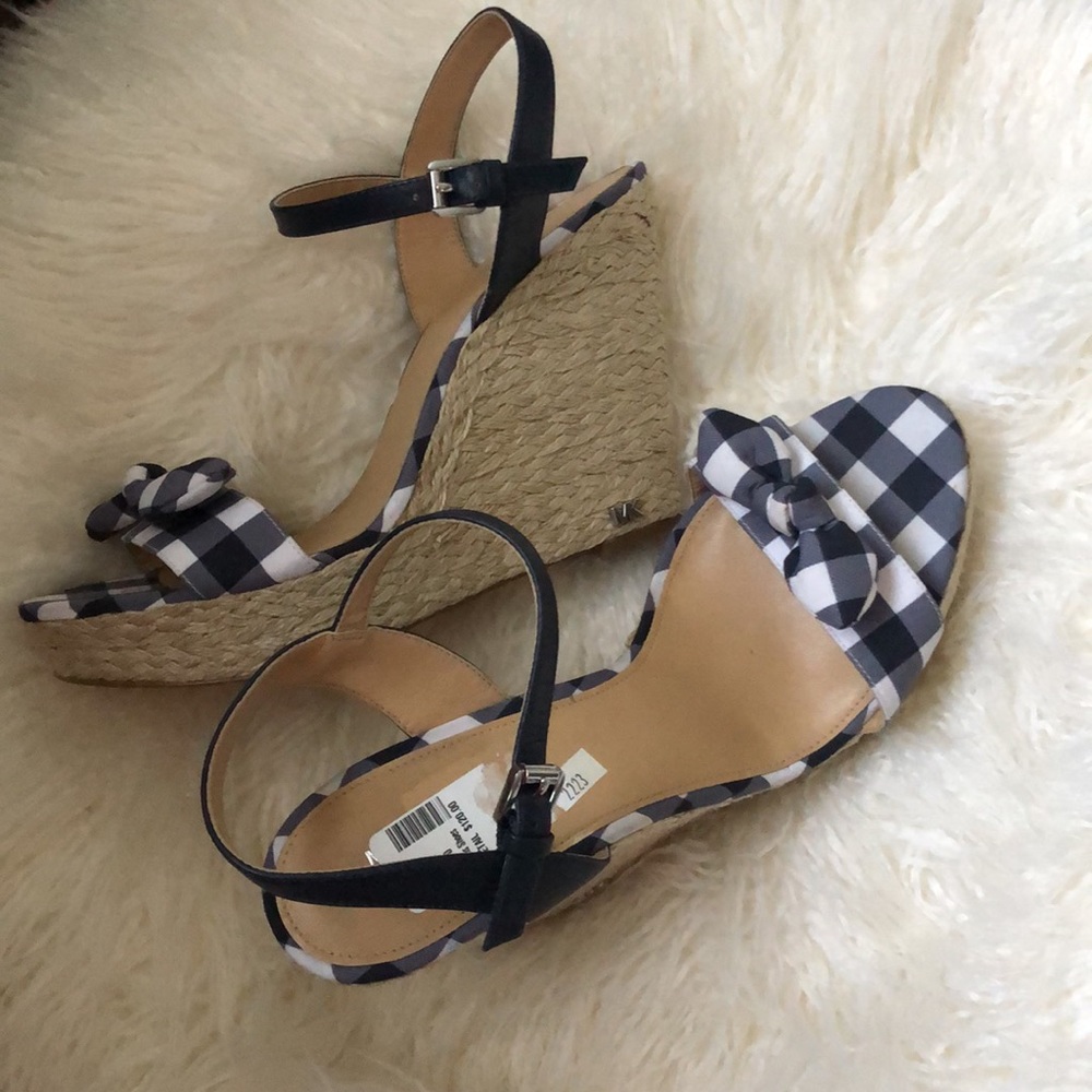 MICHAEL Michael Kors Pippa Gingham Espadrille Wedge Sandals - Picture 9 of 9